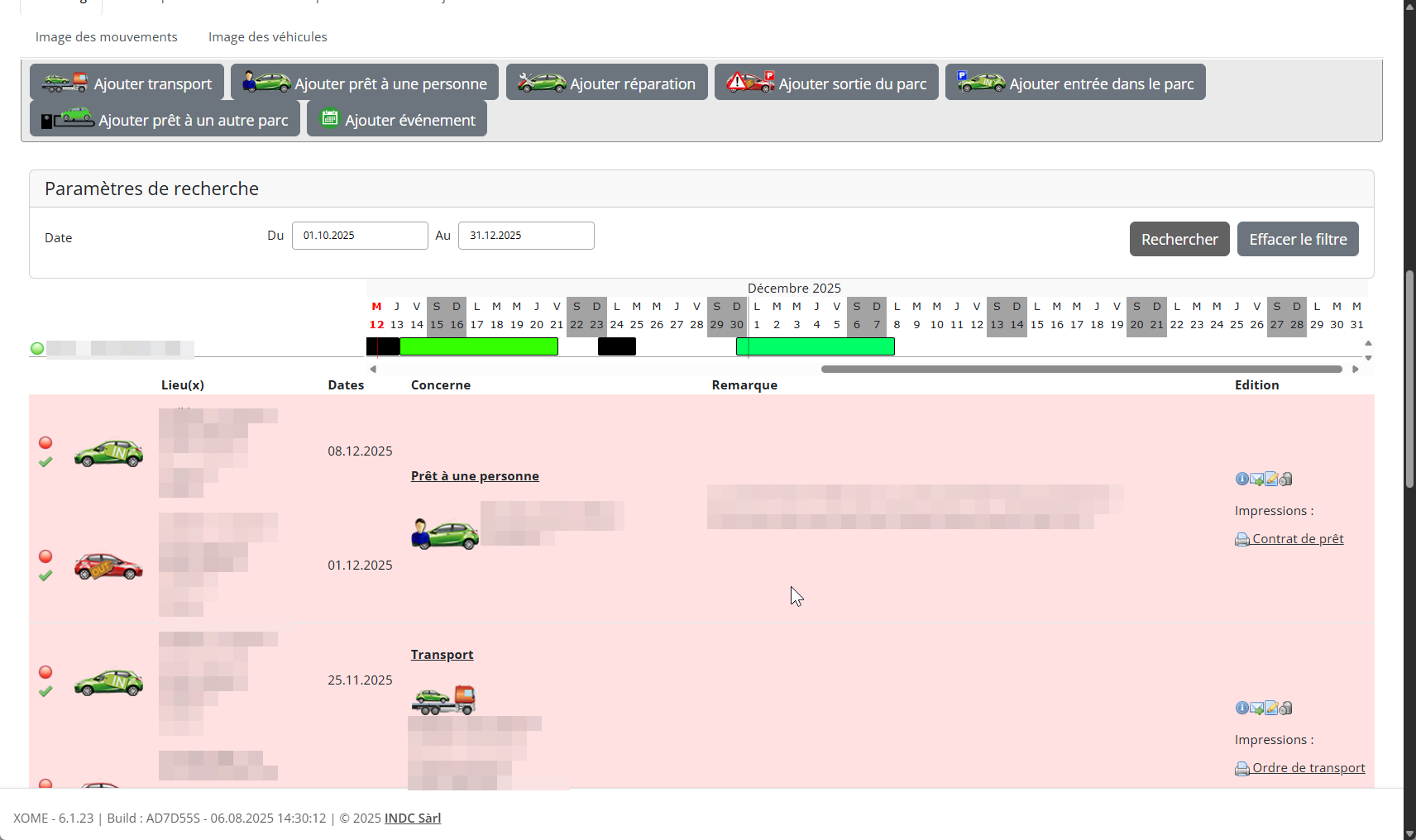 Planning d’un véhicule